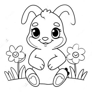 Bonnie Mignonne Avec Des Fleurs Page A Colorier 26473-24240