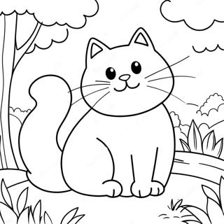 Chat De La Nature Pages À Colorier