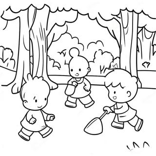 Page A Colorier De Petits Enfants Jouant Dans Le Parc 26522-24274