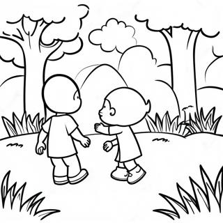 Page A Colorier De Petits Enfants Jouant Dans Le Parc 26522-24275