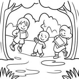 Page A Colorier De Petits Enfants Jouant Dans Le Parc 26522-24276