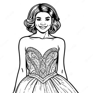 Page A Colorier De Zendaya En Robe Scintillante 26543-24293