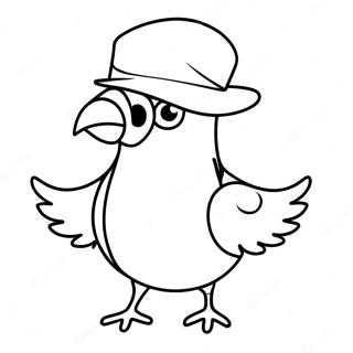 Page A Colorier Pigeon Drole Avec Un Chapeau 26593-24334