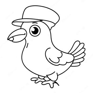 Page A Colorier Pigeon Drole Avec Un Chapeau 26593-24335