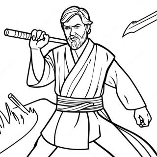 Page A Colorier Dobi Wan Kenobi En Bataille 26653-24382