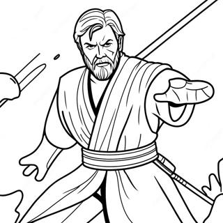 Page A Colorier Dobi Wan Kenobi En Bataille 26653-24383