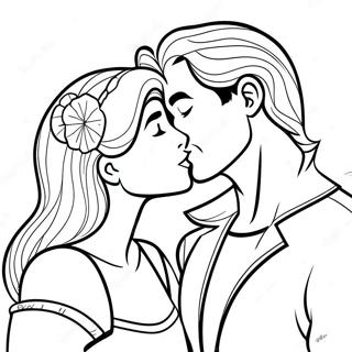 Page A Colorier Dun Couple Mignon Sembrassant 26673-24399