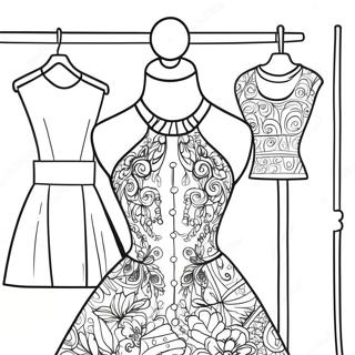 Page A Colorier De Mannequin De Mode Avec Robe 26693-24414