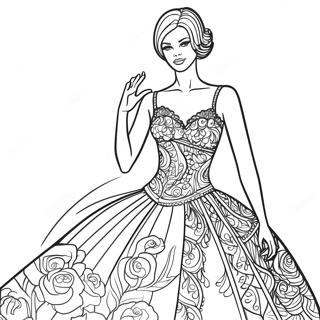 Page A Colorier De Mannequin De Mode Avec Robe 26693-24416