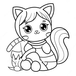 Page A Colorier De Fille Avec Un Chat Mignon 26702-24419