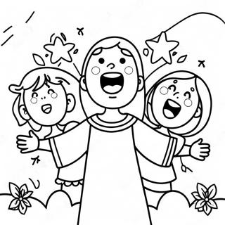 Coloriage Denfants Joyeux Avec Jesus 26763-24471