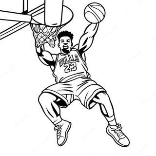 Coloriage De Jimmy Butler En Train De Dunker Au Basket 26773-24480