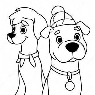 Page A Colorier De Shaggy Et Scooby En Costumes De Noel 26833-24525