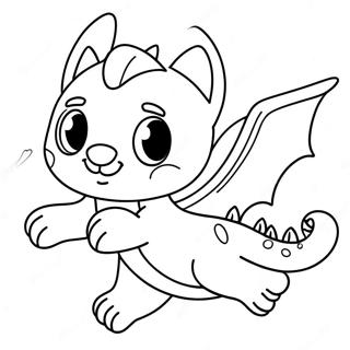 Page A Colorier Du Dragon Chat Mignon Volant 26913-24590