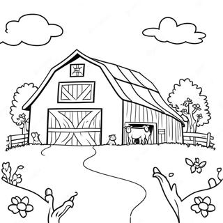 Page A Colorier Charmante Grange Et Animaux 26993-24654