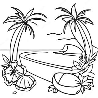 Page A Colorier Scene Aloha Tropicale 27043-24694