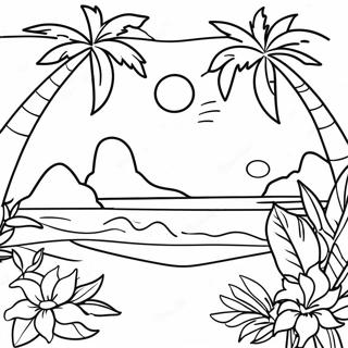 Page A Colorier Scene Aloha Tropicale 27043-24696