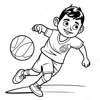 Page A Colorier Vini Jr Dribblant Le Ballon 27053-24702