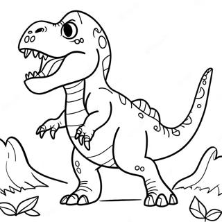 Page A Colorier Dinosaure T Rex Rugissant 27103-24742