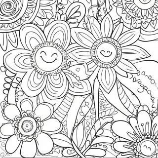 Page A Colorier Flower Power Des Annees 60 27122-24754