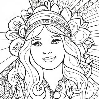 Page A Colorier Flower Power Des Annees 60 27122-24755