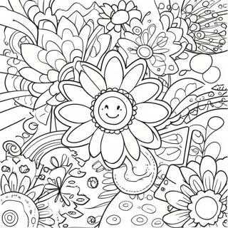 Page A Colorier Flower Power Des Annees 60 27122-24756