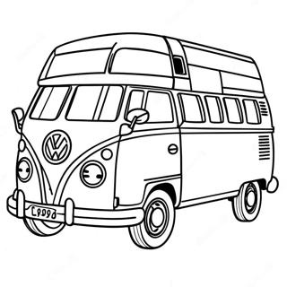 Page A Colorier Volkswagen Bus Retro Des Annees 60 27123-24760