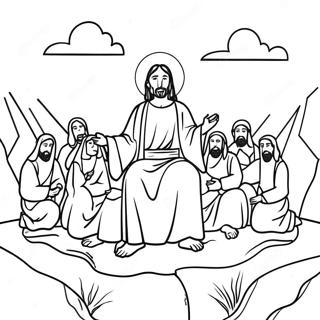 Page A Colorier De Jesus Enseignant Sur La Montagne 27213-24832