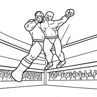 Page A Colorier Dun Lutteur De La Wwe Sautant Sur Un Adversaire 27223-24838