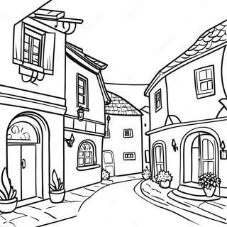 Page A Colorier Charmant Village Europeen 27284-24879