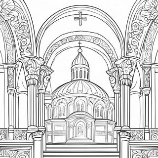 Page A Colorier De Linterieur Dune Eglise Orthodoxe 27364-24941