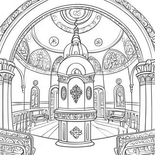 Page A Colorier De Linterieur Dune Eglise Orthodoxe 27364-24942