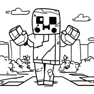 Page A Colorier Zombie Minecraft 27533-25068