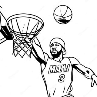 Page A Colorier Joueur De Basketball Miami Heat Dunk 27544-25079