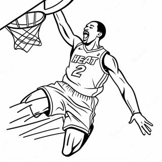 Page A Colorier Joueur De Basketball Miami Heat Dunk 27544-25080