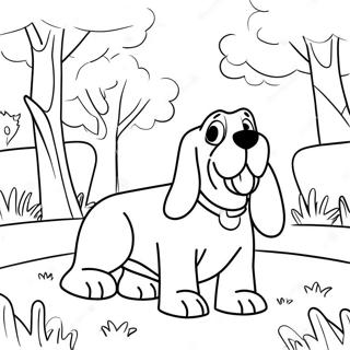 Page A Colorier Basset Hound Joueur Dans Le Parc 27584-25109