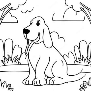 Page A Colorier Basset Hound Joueur Dans Le Parc 27584-25110