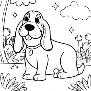 Page A Colorier Basset Hound Joueur Dans Le Parc 27584-25111