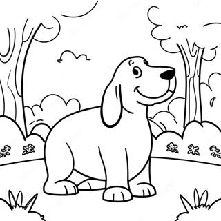 Page A Colorier Basset Hound Joueur Dans Le Parc 27584-25112