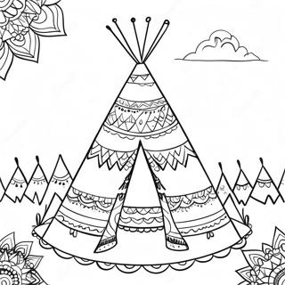 Page A Colorier Tipi Colore Avec Motifs 27704-25205