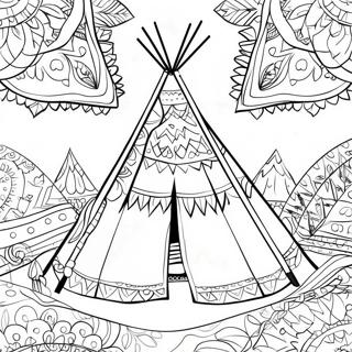 Page A Colorier Tipi Colore Avec Motifs 27704-25206