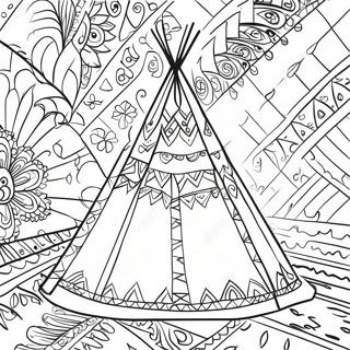 Page A Colorier Tipi Colore Avec Motifs 27704-25207