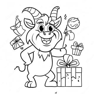 Page A Colorier Krampus Joueur Avec Des Cadeaux 27744-25239