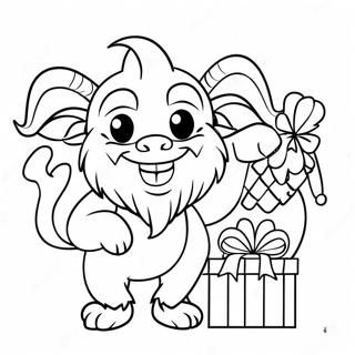 Page A Colorier Krampus Joueur Avec Des Cadeaux 27744-25240