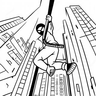 Page A Colorier Miles Morales Se Balancant A Travers La Ville 27764-25256