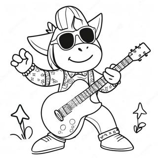 Page A Colorier De Cool Rockstar Jouant De La Guitare 27784-25269