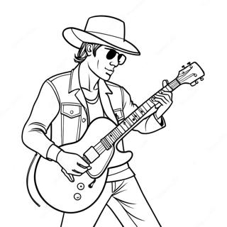 Page A Colorier De Cool Rockstar Jouant De La Guitare 27784-25270