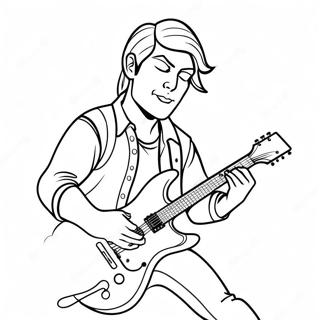 Page A Colorier De Cool Rockstar Jouant De La Guitare 27784-25271