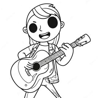 Page A Colorier De Cool Rockstar Jouant De La Guitare 27784-25272