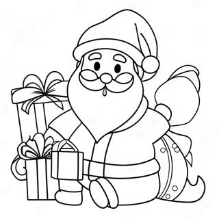 Page A Colorier Du Joyeux Pere Noel Avec Des Cadeaux 27804-25287